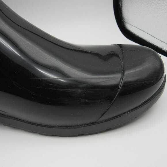 UGG Sienna Rain Boots Black Mid-Calf Gloss Rubber Waterproof Outdoor Women's 9 - Picture 4 of 9